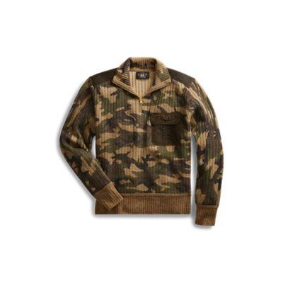 Ralph Lauren Camo Wool-cashmere Sweater Olive