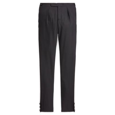 Ralph Lauren Merino Wool Track Pant Black W/ Salsa And Cream