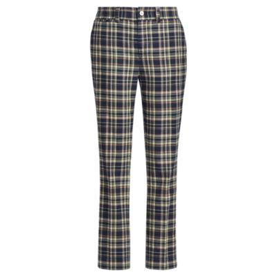 Ralph Lauren Cotton Madras Straight Pant Indigo/wine