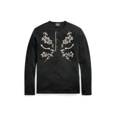 Ralph Lauren Embroidered Cotton Henley Black