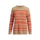 Ralph Lauren Striped Linen Sweater Tan/tomato