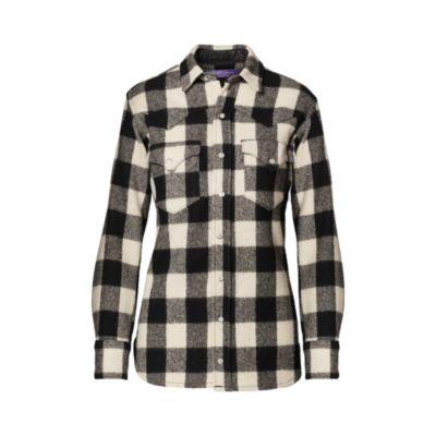 Ralph Lauren Buffalo Plaid Western Shirt Black/cream