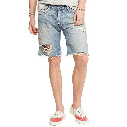 Ralph Lauren Denim & Supply Straight-fit Distressed Short Blue