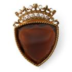 Ralph Lauren Crest Crystal Brooch Gold/bronze