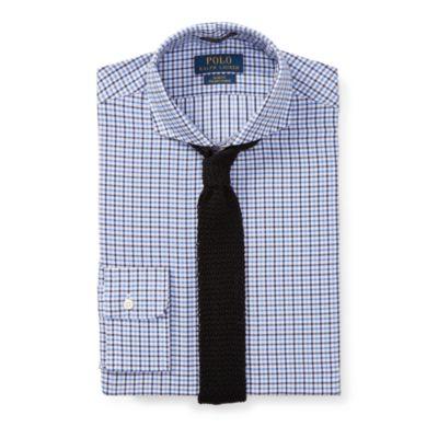 Ralph Lauren Slim Fit Cotton Dress Shirt 1898 Multi Blue Pane