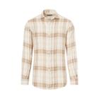 Ralph Lauren Classic Fit Plaid Linen Shirt Natural