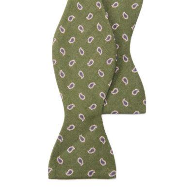 Ralph Lauren Neat Linen Bow Tie Green