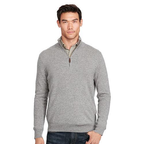Polo Ralph Lauren Cashmere Half-zip Sweater Fawn Grey Heather