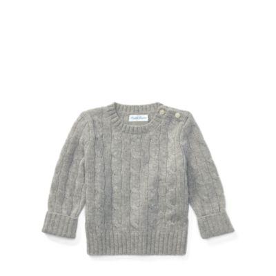 Ralph Lauren Cable-knit Cashmere Sweater Medium Grey Heather 18-24m