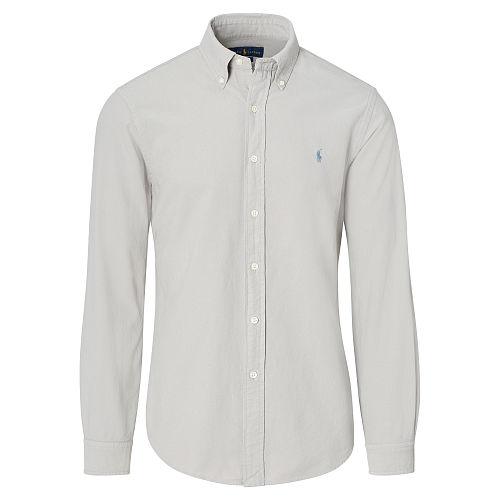 Polo Ralph Lauren Slim Garment-dyed Cotton Shirt Soft Grey