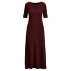Ralph Lauren Waffle-knit Cotton Midi Dress Red Sangria