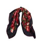 Ralph Lauren Floral Silk Jacquard Scarf Black