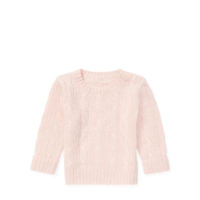 Ralph Lauren Cable-knit Cashmere Sweater Carmel Pink 18-24m