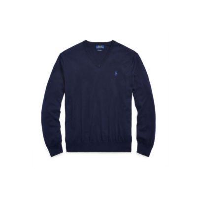 Ralph Lauren Merino Wool V-neck Sweater Hunter Navy