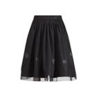 Ralph Lauren Elizabeth Silk A-line Skirt Black
