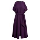 Ralph Lauren Cold-shoulder Georgette Dress Dark Mulberry