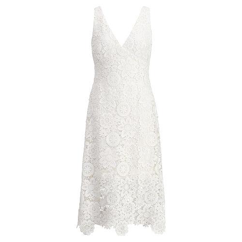 Ralph Lauren Lauren Lace Midi Dress White