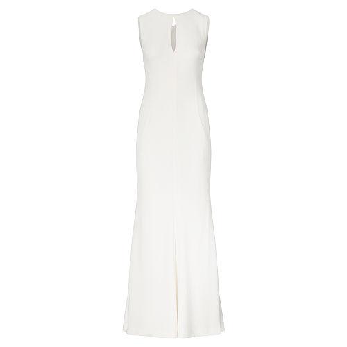 Ralph Lauren Lauren Cutout Stretch Crepe Gown Ivory