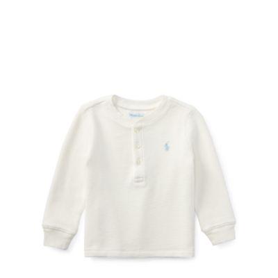 Ralph Lauren Waffle-knit Cotton Henley Nevis 6m