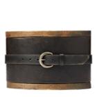 Ralph Lauren Rrl Terrance Tumbled Leather Belt Vintage Black