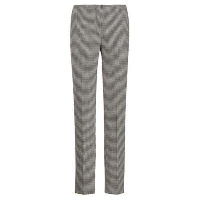 Ralph Lauren Simone Houndstooth Wool Pant Black/cream