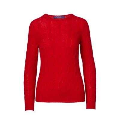 Ralph Lauren Cable-knit Cashmere Sweater Lux Red