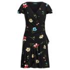 Ralph Lauren Floral-print Jersey Dress Blk/mauve/multi 4p