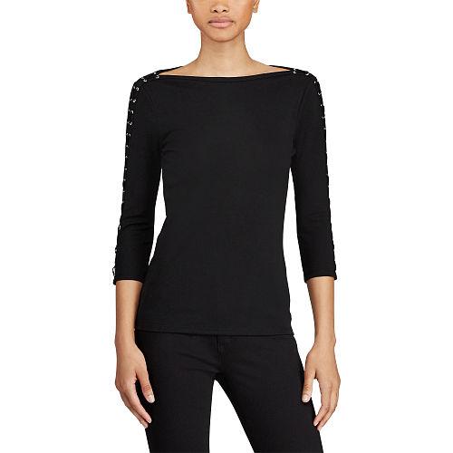 Ralph Lauren Lauren Lace-up-sleeve Cotton Top