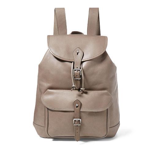 Polo Ralph Lauren Leather Drawstring Backpack Grey
