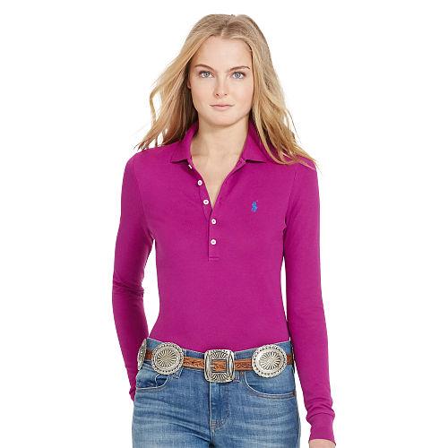 Polo Ralph Lauren Skinny Fit Stretch Polo Shirt Bright Magenta