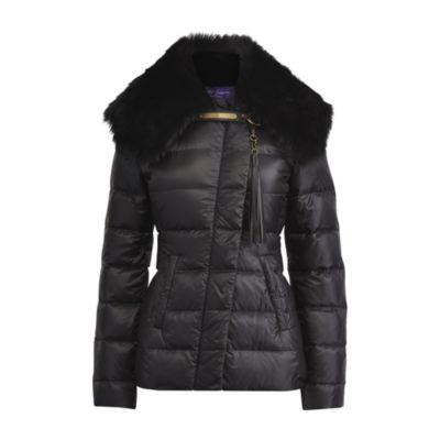 Ralph Lauren Tara Shearling-trim Jacket Black
