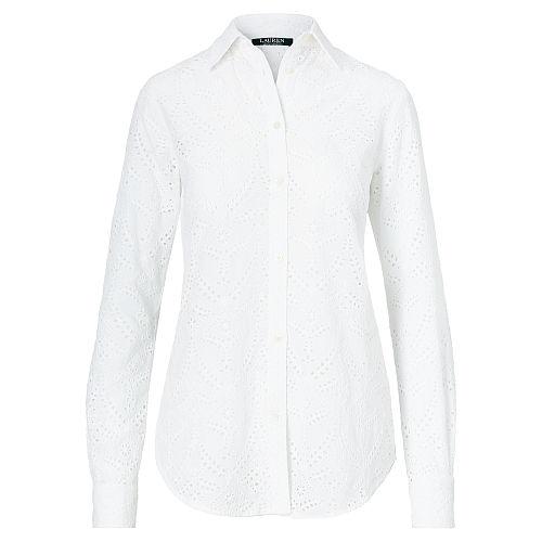 Ralph Lauren Lauren Eyelet Cotton Shirt White