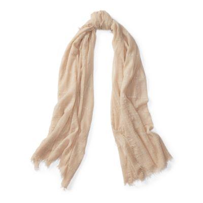 Ralph Lauren Dominique Windowpane Scarf Camel