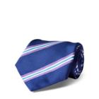 Ralph Lauren Striped Silk-blend Mogador Tie Navy/purple