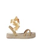 Ralph Lauren Janelle Lace-up Espadrille Gold