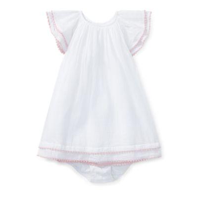 Ralph Lauren Pom-pom Cotton Dress & Bloomer White 18m