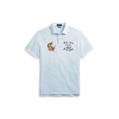 Ralph Lauren Custom Slim Fit Mesh Polo Southport Blue