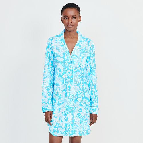 Ralph Lauren Lauren Paisley Jersey Sleep Shirt Paisley Blue