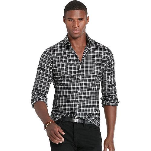 Polo Ralph Lauren Slim-fit Cotton Twill Shirt Black/white