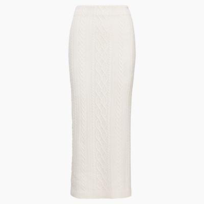Ralph Lauren Cable-knit Wool-cashmere Skirt Mascarpone Cream