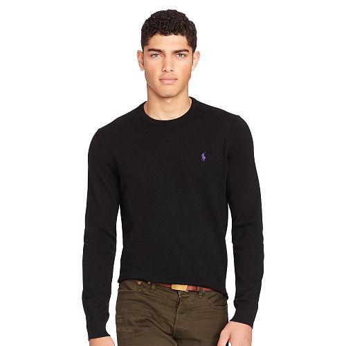 Polo Ralph Lauren Merino Wool Crewneck Sweater Polo Black