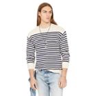 Ralph Lauren Denim & Supply Striped Cotton-linen Sweater Cream/navy