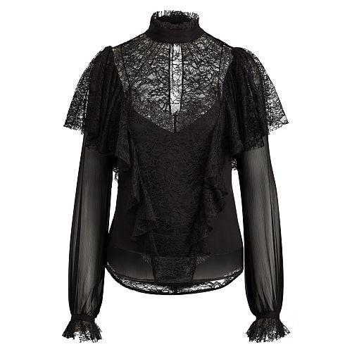 Polo Ralph Lauren Lace Silk Chiffon Blouse