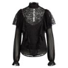 Polo Ralph Lauren Lace Silk Chiffon Blouse