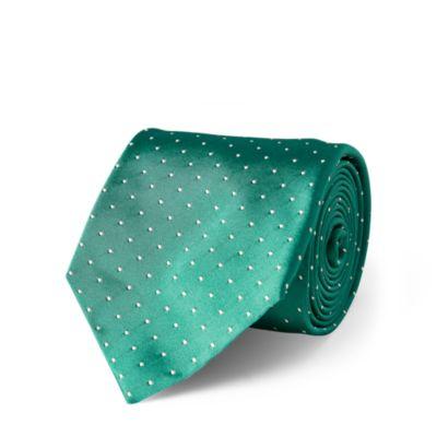 Ralph Lauren Pin Dot Peau De Soie Tie Green