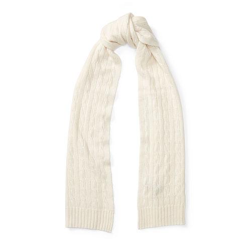 Polo Ralph Lauren Cable-knit Cashmere Scarf Heritage Cream