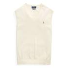 Ralph Lauren Cotton V-neck Sweater Vest Cresent Cream