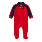 Ralph Lauren Cotton Shawl-collar Coverall Rl Red 9m