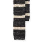 Polo Ralph Lauren Striped Knit Linen-cotton Tie Grey/white