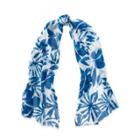 Ralph Lauren Palm-leaf Cotton-blend Scarf Navy